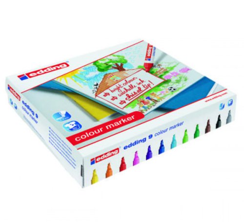 edding 9 Colour Marker Assorted Colours Classpack (Pack 144) - 4-51911