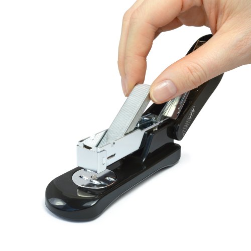 The Snapper from Rapesco is a highly practical half strip, top loading stapler. This handy little stapler features a staple storage chamber in the base to ensure you never need to search for staples. With a stapling capacity of 20 sheets (80gsm) the Snapper is backed by a 5 year Guarantee.
