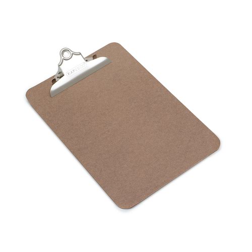 Rapesco Hardboard Clipboard A5 with Metal Clip and Hanging Hole Brown - 1402  30514RA