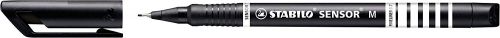 Stabilo Sensor Fineliner Bright Pen Medium Black (Pack of 10) 187/46