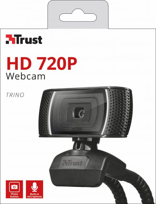 Trust Trino HD Video Webcam (Recording in 720p, Dual Function 8 Megapixel Camera) 18679