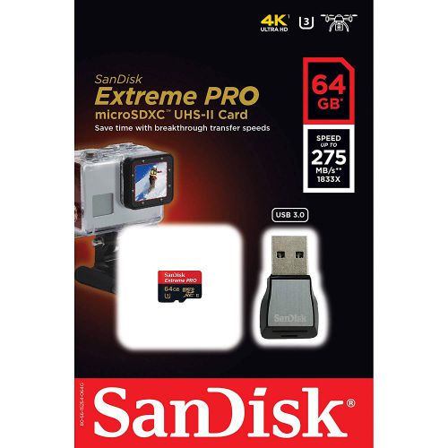 Sandisk Extreme Pro Micro CL10 SD 64GB Flash Drive