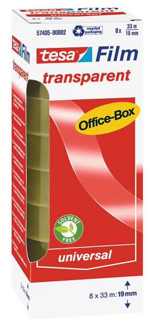 tesa Transparent Adhesive Film 19mmx33M PK8