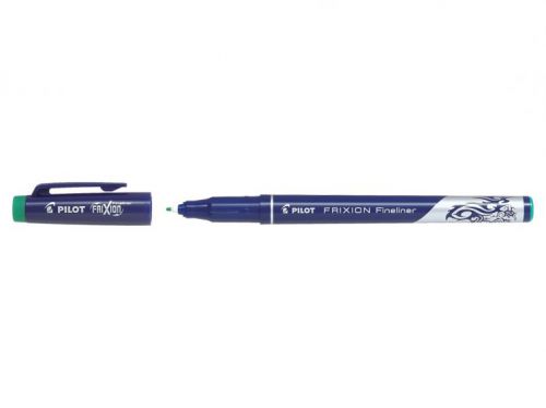 Pilot FriXion Erasable Fineliner Pen 1.3mm Tip 0.45mm Line Green (Pack 12)