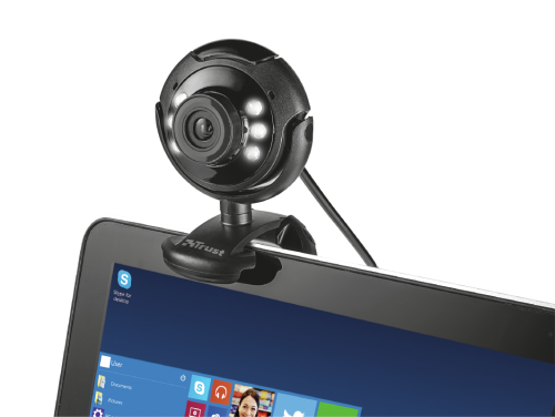 TRS16428 | This USB powered web camera has a 1.3 megapixel, high definition resolution for great quality imagery on conference calls and meetings. It has powerful integrated LED lights which have a dim function that gives enhanced image quality even in low-light conditions.