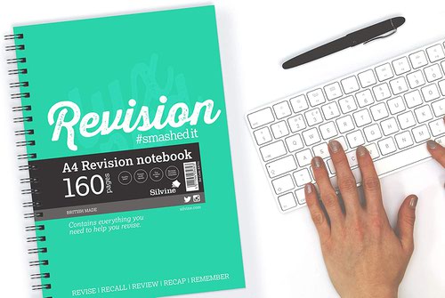 Silvine Revision Notebook Twinwire A4 Green (Pack 5) EX751 Sinclairs