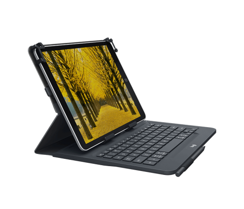 8LO920008341 | Universal Folio takes mobile computing to a new level. Now you can enjoy laptop-like typing anywhere you take your tablet. Universal Folio locks your 9-10 inch tablet at an optimal angle for typing and holds firm on any surface from a Cafe table, a desk, or your lap. Its durable, spill-resistant shell protects your tablet during daily use.