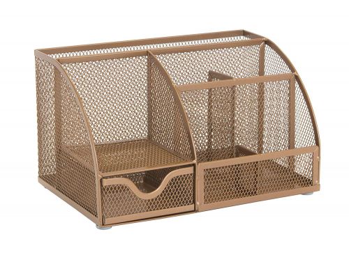 WIREMESH  DESK ORGANISER ROSEGOLD