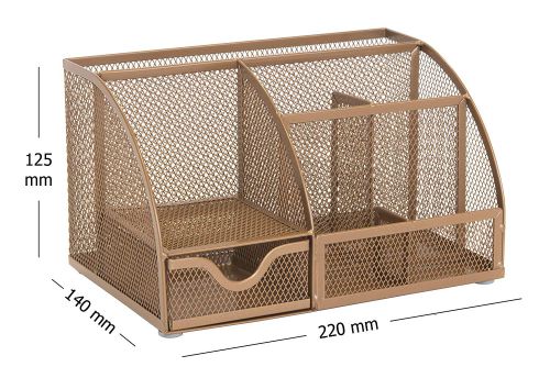 WIREMESH  DESK ORGANISER ROSEGOLD