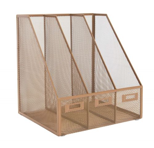 WIREMESH  TRIPLE FILE HOLDER ROSEGOLD