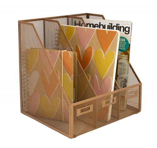 WIREMESH  TRIPLE FILE HOLDER ROSEGOLD