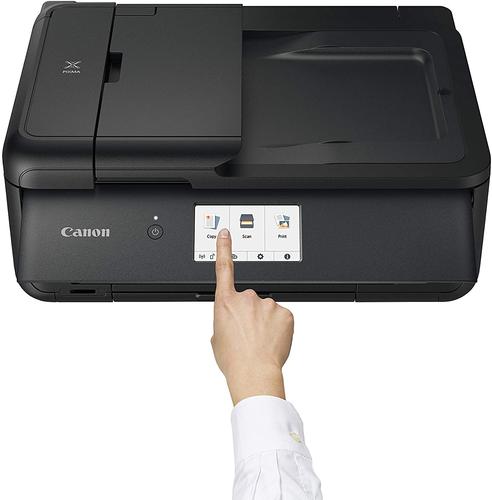 Conveniently print A3 documents and projects with the Canon PIXMA TS9550 All-in-One A3 Inkjet printer. It comes in a compact size with a large touchscreen for easy use and has Wi-Fi, smart device and Ethernet connectivity for versatile and convenient use. Create smart booklets and multitask with a two-way feeder for clear and crisp documents.