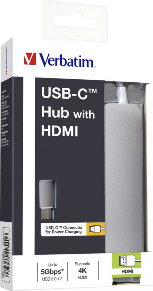 Verbatim USB-CTM Hub with HDMI Grey 49540