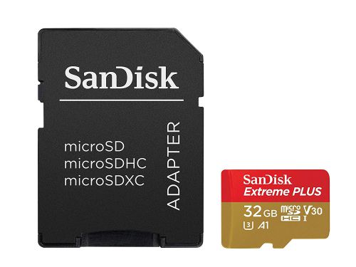 SanDisk Extreme Plus 32GB Class 10 UHS-I-U3 Micro SDHC Memory Card and Adapter Flash Memory Cards 8SASDSQXBG032GGN6MA