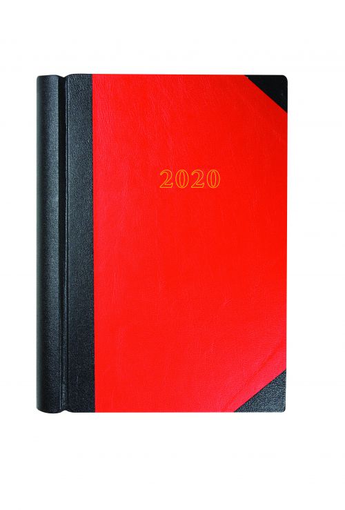 Collins A4 Desk Diary 2 Pages to Day 2020 Red/Black