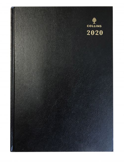 Collins A4 Desk Diary 2 Pages to Day 2020 Black