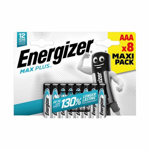 Energizer Max Plus AAA Alkaline Batteries (Pack 8) - E301322502