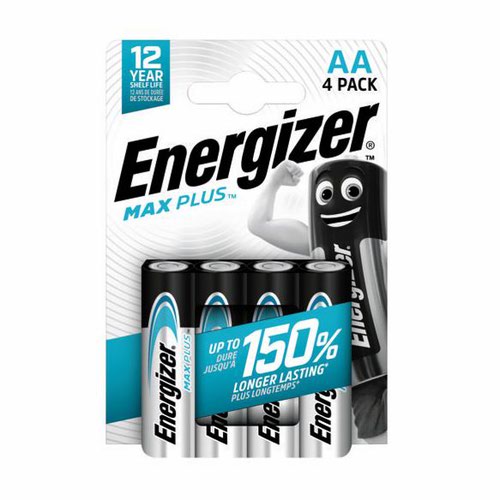 Energizer Max Plus AA Alkaline Batteries (Pack 4) - E301323602 Energizer