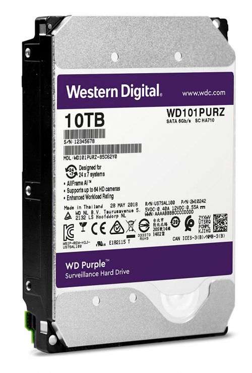 WD 10TB Purple SATA 3.5in Internal HDD