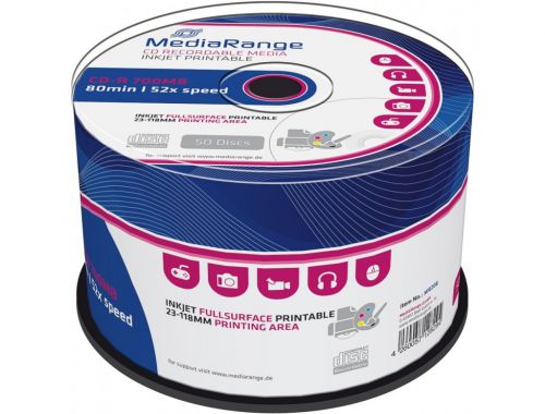 MediaRange (700MB) CD-R 80min 52x Speed Printable Cake Pack of 50