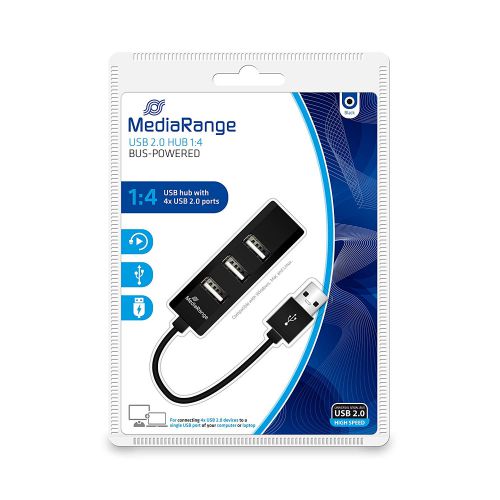 MediaRange 4-Port USB 2.0 Hub (Black)