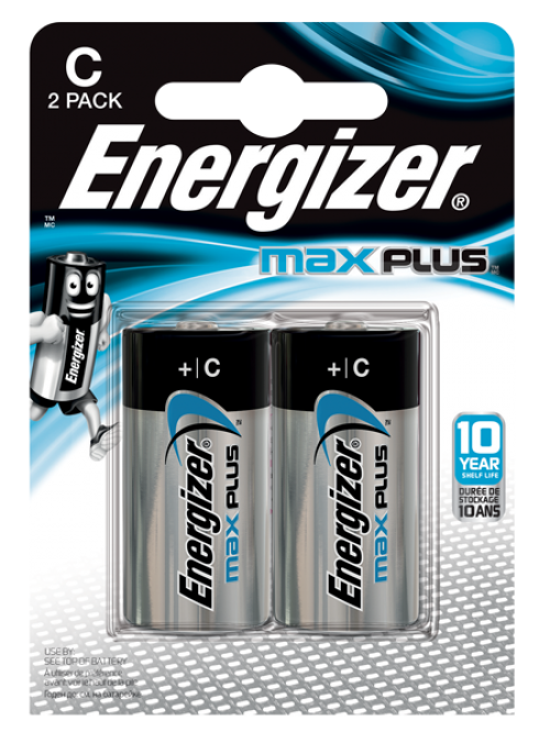 Energizer Max Plus C Alkaline Batteries (Pack 2) - E301324203