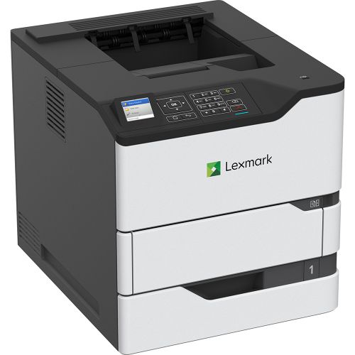Satisfy large-workgroup requirements for performance, reliability and security with the Lexmark MS820 Series. They deliver a first page in as little as 4 seconds and print up to 66 pages per minute. Robust paper handling, Ultra High Yield replacement toner and flexible input and output options add up to uninterrupted productivity.