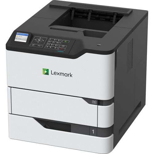 8LE50G0225 | Satisfy large-workgroup requirements for performance, reliability and security with the Lexmark MS820 Series. They deliver a first page in as little as 4 seconds and print up to 66 pages per minute. Robust paper handling, Ultra High Yield replacement toner and flexible input and output options add up to uninterrupted productivity.