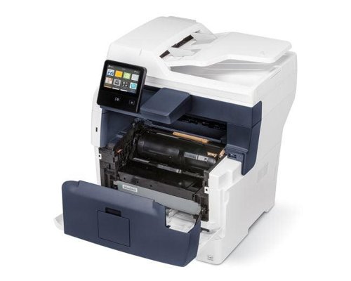 XERB405VDN | The Xerox B405DN can print and copy monochrome documents at speeds of up to 45ppm and offers a duty cycle of up to 110,000 pages a month. That makes the B405DN suitable for busy office environments that require high-performance printing on a budget.Built for speed and efficiency, the Xerox B405DN offers a 550 sheet paper tray as standard, which can be expanded up to 2200 sheets with up to 4 extra 550 sheet trays if required. There is also an inbuilt 150 sheet multi-purpose tray suitable for envelopes and compliment slips.You also get high-speed network connectivity as standard. The B405DN has 10/100/1000 Base-T ethernet connectivity along with NFC Tap-to-pair for mobile printing and USB 3.0 for direct PC to device printing.