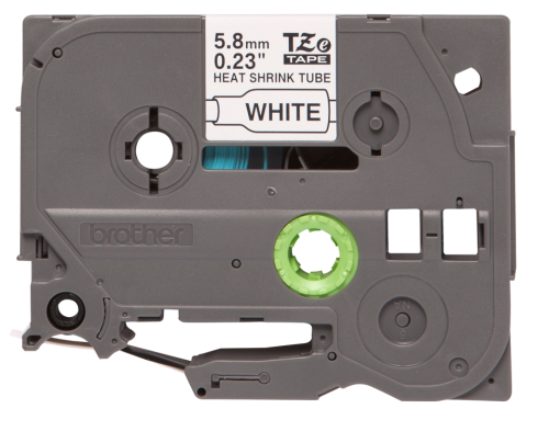 Brother HSe Heat Shrink Tube Tape Cassette 5.8mm x 1.5m Black on White HSE211