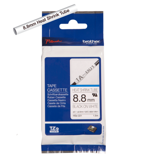 Brother Black On White Heat Shrink Tube 8.8mm - HSE221