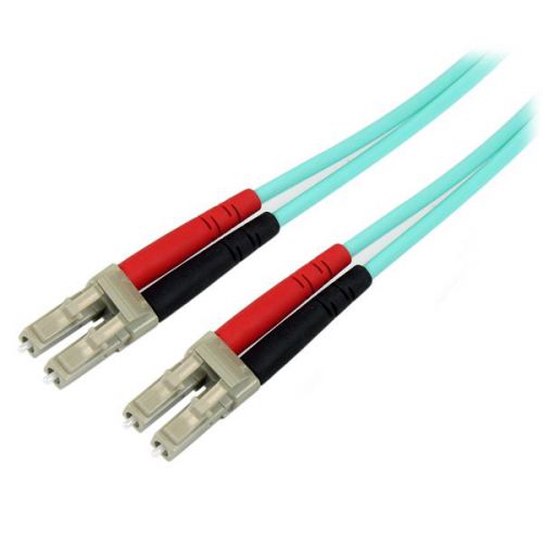 Deliver fast, reliable, data transfers, safely, over high end networking equipment.The A50FBLCLC2, 2-metre (6.6ft), 10 Gigabit, Aqua Multimode 50/125 Duplex LSZH Fibre Patch Cable is terminated at both ends with LC (male) connectors and is composed of 50/125 micron OM3 aqua fibre to deliver reliable data transfers at blinding speeds making it perfect for fibre cable runs between multiple backbone switches, hubs and routers as well as higher end networking equipment.Suited for a broad range of environments, A50FBLCLC2 is housed in a flame retardant, LSZH (Low-Smoke, Zero-Halogen) cable jacket, taking safety to a new level by ensuring minimal smoke, toxicity and corrosion in the event of a fire – making it the best choice for a wide range of environments, including industrial settings, central offices and schools, as well as residential settings where building codes are a consideration.
