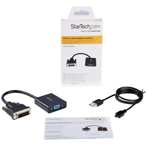 StarTech.com DVI D to VGA Active Converter 8STDVI2VGAE Buy online at Office 5Star or contact us Tel 01594 810081 for assistance