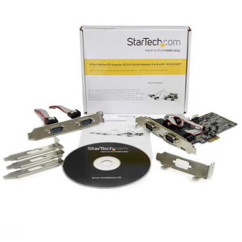 StarTech.com 4 Port Native PCIE RS232 Serial Card PCI Cards 8STPEX4S553