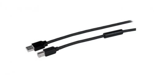 8ST10022672 | The USB2HAB50AC 50ft / 15m USB A to B cable incorporates bus-powered active circuitry, which enables it to perform beyond the 5-metre limit of a standard USB cable.The longer connection provides enough cable length to connect your USB 2.0 peripherals up to 15m away from your PC, Laptop or Server, allowing you to position your devices as needed.This active USB 2.0 cable is designed with top quality materials for high durability, and is backed by StarTech.com’s 2-year warranty.