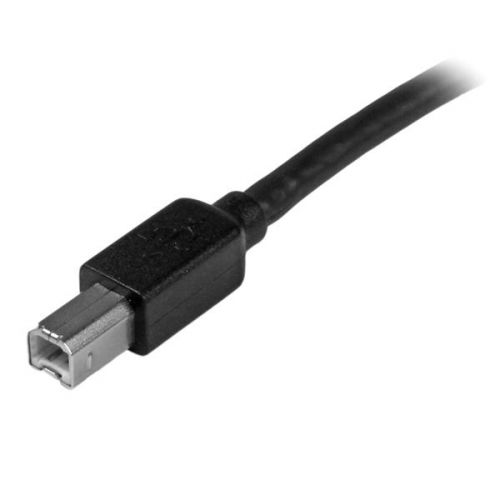 The USB2HAB50AC 50ft / 15m USB A to B cable incorporates bus-powered active circuitry, which enables it to perform beyond the 5-metre limit of a standard USB cable.The longer connection provides enough cable length to connect your USB 2.0 peripherals up to 15m away from your PC, Laptop or Server, allowing you to position your devices as needed.This active USB 2.0 cable is designed with top quality materials for high durability, and is backed by StarTech.com’s 2-year warranty.