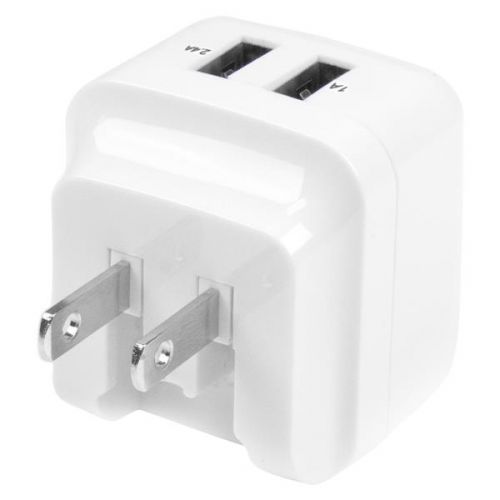 StarTech.com Dual Port USB Wall Charger  8STUSB2PACWH