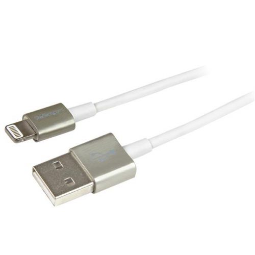 StarTech 1m Metal Lightning to USB White Cable  8STUSBLTM1MWH