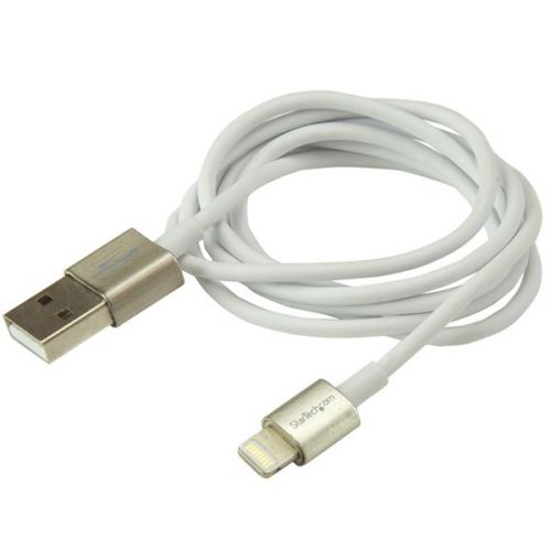 StarTech 1m Metal Lightning to USB White Cable  8STUSBLTM1MWH