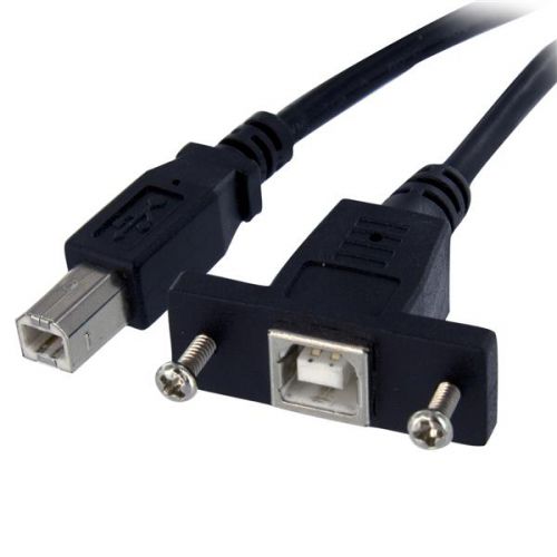 StarTech.com 3ft Panel Mount USB-B Female to USB-B Male Adapter Cable