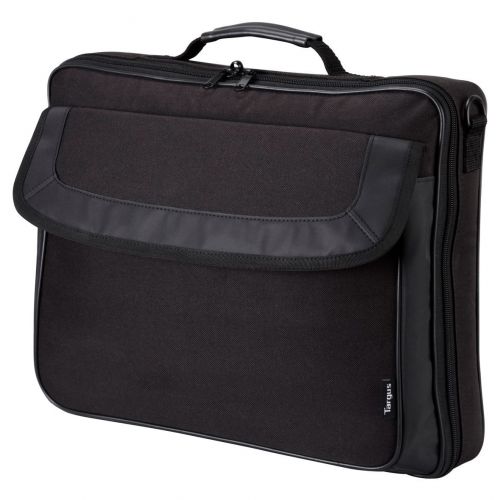 Designed with simplicity the Targus 15.6 Inch Notebook Briefcase is an ideal case to carry notebooks with screens up to 15.6 inches. Including a workstation, there is storage for all those essential mobile accessories and a padded lining to protect your laptop; this is an ideal cost-effective case. Features a riveted handle and removable shoulder strap with cushioned pad for improved comfort when on the move. The briefcase has a padded notebook compartment for screens and an internal workstation provides organisation for all those essential mobile accessories. Large front pocket for storage of miscellaneous items and papers, while the rear slip pocket gives quick access to documents on the move.