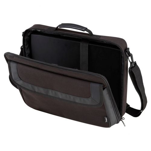 Designed with simplicity the Targus 15.6 Inch Notebook Briefcase is an ideal case to carry notebooks with screens up to 15.6 inches. Including a workstation, there is storage for all those essential mobile accessories and a padded lining to protect your laptop; this is an ideal cost-effective case. Features a riveted handle and removable shoulder strap with cushioned pad for improved comfort when on the move. The briefcase has a padded notebook compartment for screens and an internal workstation provides organisation for all those essential mobile accessories. Large front pocket for storage of miscellaneous items and papers, while the rear slip pocket gives quick access to documents on the move.
