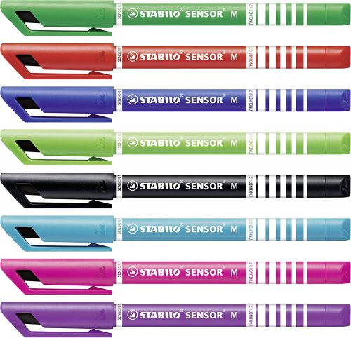 Stabilo Sensor Fineliner Medium Point Assorted (Pack of 8) 187/8