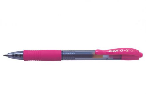 Pilot G-207 Retractable Gel Rollerball Pen 0.7mm Tip 0.39mm Line Pink (Pack 12)