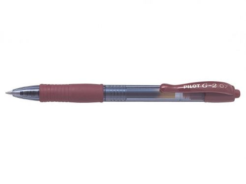 Pilot G-207 Retractable Gel Rollerball Pen 0.7mm Tip 0.39mm Line Caramel (Pack 12)