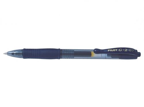 Pilot G-207 Retractable Gel Rollerball Pen 0.7mm Tip 0.39mm Line Blue-Black (Pack 12) - 41101231 Ballpoint & Rollerball Pens 70624PT