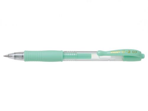 Pilot G-207 Retractable Gel Rollerball Pen 0.7mm Tip 0.39mm Line Pastel Green (Pack 12)