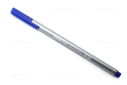 Staedtler Triplus Fineliner Pen 0.8mm Tip 0.3mm Line Blue (Pack 10) 334-3 Staedtler