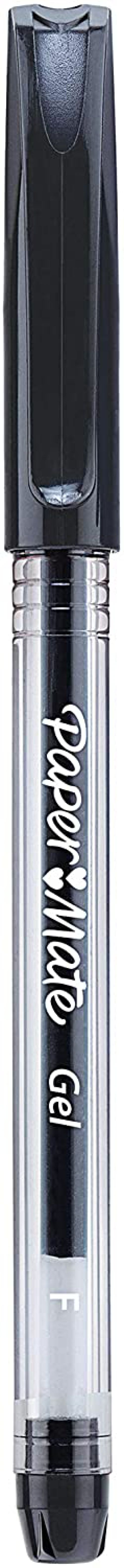 Paper Mate Gel Stick Ballpoint Pen 0.5mm Tip 0.3mm Pen Black (Pack 12)