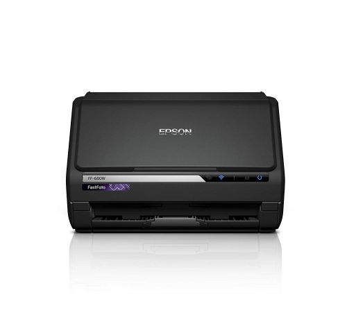 8EPB11B237401BY | Fast and efficientDigitising your collection of printed photos doesn't have to be difficult or time consuming - this auto feeder can scan up to 30 photos in 30 seconds. Scan standard, square, panoramic and instant photos, from 9x13cm up to 21x91cm (panoramic). Plus it’s intelligent knowing when to scan the back of a photo - helping capture special handwritten notes.Processing thousands of photos is quick and easyWhile you can opt to manually edit the photos, there’s a suite of impressive automatic features that you can select to ensure photos are ready to share. This includes cropping, rotating, restoring colours in faded photos and enhancing brightness, contrast and colour. There’s also the option to automatically save both an enhanced and original version of the scan – great if you want an untouched backup.Sharing and storing files is easyChoose a file type that's right for your needs: small and easy to share JPEGs or large TIFFs for maximum image quality. FastFoto software lets you share images via email and automatically upload images to cloud services such as Dropbox and Google Drive.VersatileIt can archive a range of single or double-sided documents at 45ppm3, vertically up to A4, including panoramic images. And thanks to the OCR software, scanned documents are editable in Word or Excel and PDFs are searchable.